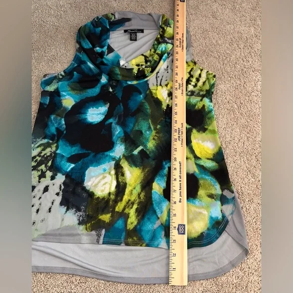 Kenneth Cole New York Abstract Sleeveless Cowl Neck Top. Size XL - Picture 7 of 9